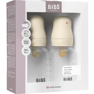 BIBS Baby Bottle Round Latex 2-pack 150 ml Slow Flow Ivory produkt bild
