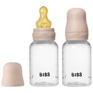 BIBS Baby Bottle Round Latex 2 pack 150 ml Slow Flow Blush produktbillede