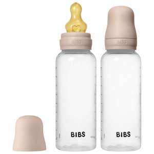 BIBS Baby Bottle Round Latex 2 pack 270 ml Medium Flow Blush produktbillede