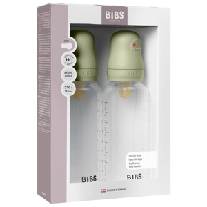 BIBS Baby Bottle Round Latex Medium Flow Sage 270 ml 2 st produkt bild