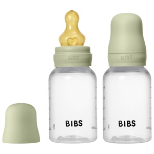 BIBS Baby Bottle Round Latex 2 pack 150 ml Slow Flow Sage produktbillede