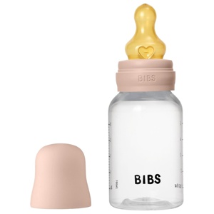 BIBS Baby Bottle Round Latex Slow Flow Blush 150 ml produktbilde