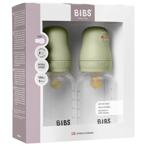 BIBS Baby Bottle Round Latex Slow Flow Sage 150 ml 2-pack produkt bild