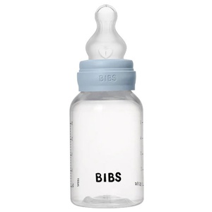 BIBS Baby Bottle Round Silicone 150 ml Slow Flow Baby Blue produkt bild