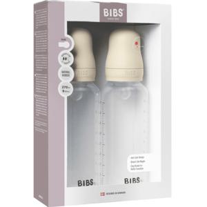 BIBS Baby Bottle Round Silicone 2-pack 270 ml Medium Flow Ivory produkt bild