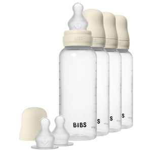 BIBS Baby Bottle Round Silicone 270 ml Ivory - 4 stk. produktbillede