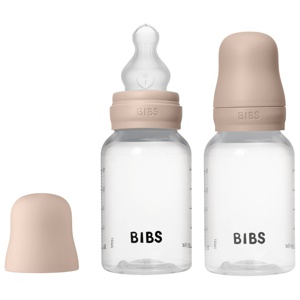 BIBS Baby Bottle Round Silicone Blush 150 ml 2-PK Blush 150 ml/ Slow Flow produktbillede