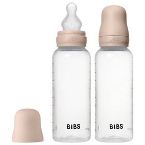 BIBS Baby Bottle Round Silicone Blush 270 ml 2-PK Blush 270 ml/ Medium Flow produktbillede