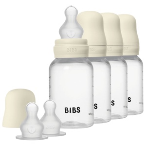 BIBS Baby Bottle Round Silicone Ivory 150 ml 4 pack produkt bild