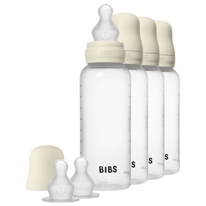 BIBS Baby Bottle Round Silicone Ivory 270 ml 4 st produkt bild
