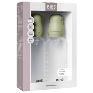 BIBS Baby Bottle Round Silicone Medium Flow Sage 270 ml 2-pack produkt bild