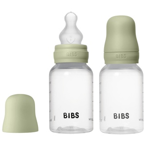 BIBS Baby Bottle Round Silicone Sage 150 ml 2-pak Sage 150 ml/ Slow Flow produktbillede