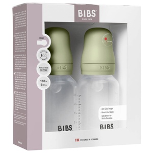 BIBS Baby Bottle Round Silicone Slow Flow Sage 150 ml 2 st produkt bild