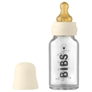 BIBS Baby Glass Bottle Complete Set Latex 110 ml Ivory produkt bild