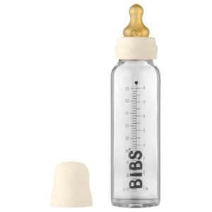 BIBS Baby Glass Bottle Complete Set Latex Ivory 225 ml produkt bild