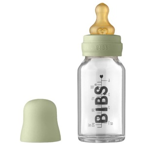 BIBS Baby Glass Bottle Complete Set Latex Sage 110 ml produkt bild