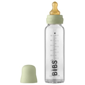 BIBS Baby Glass Bottle Complete Set Latex Sage 225 ml produkt bild