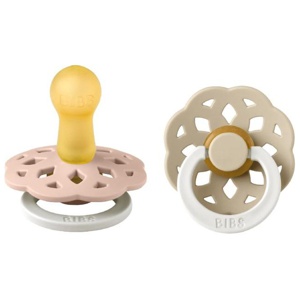 BIBS Pacifier Boheme 2 PACK Latex Size 2 Blush GLOW/Vanilla GLOW Nappar 2 st produkt bild