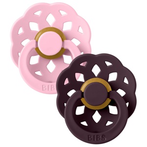 BIBS Boheme Latex Size 1 Baby Pink/Plum 2-pack produkt bild