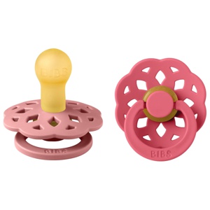 BIBS Pacifier Boheme Latex Dusty Pink/Coral Size 1 2 2 st produkt bild