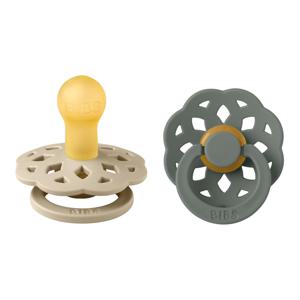 BIBS Boheme Pacifier Latex stl1 Vanilla/Pine, 2 st produkt bild