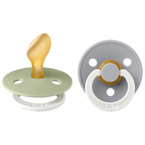 BIBS Colour Latex 6+ mdr Anatomisk 2-pak   Sage GLOW/Cloud GLOW produktbilde