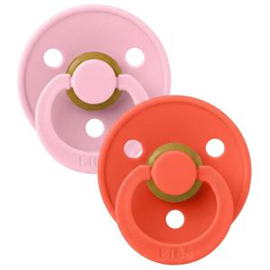 BIBS Colour Latex Anatomical Size 2 Baby Pink/Tango 2-pack produkt bild