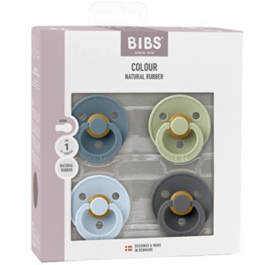 BIBS Colour Latex Rund Petrol/Sage/Baby Blue/Iron 4 pak - Flere størrelser produktbillede