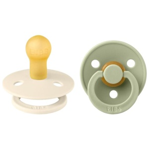 BIBS Pacifier Colour Latex Ivory/Sage Size 1 2pcs produktbillede