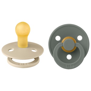 BIBS Colour Pacifier Latex stl1 Vanilla/Pine, 2 st produkt bild