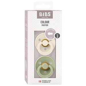 BIBS Pacifier Colour Latex Ivory/Sage Size 2 2pcs produktbillede