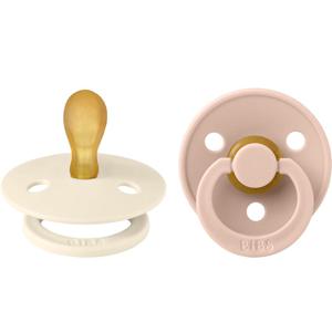 BIBS Pacifier Colour Latex Symmetrical Ivory/Blush Size 1 2 st produkt bild