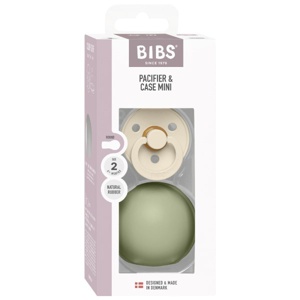 BIBS Colour Pacifier Round Latex Ivory Size 2 & BIBS Pacifier Cas produktbillede