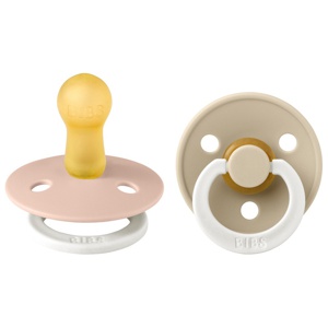 BIBS Pacifier Colour Latex Blush Glow/Vanilla Glow Size 2 2pcs produktbilde