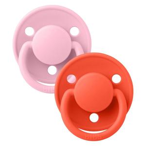 BIBS De Lux Silicone Onesize Baby Pink/Tango 2-pack produkt bild