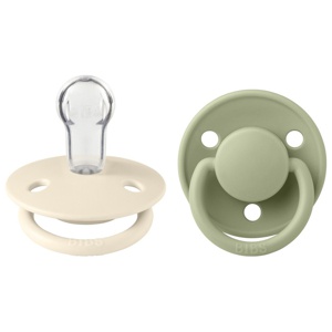 BIBS De Lux smokk silikon ivory/sage one size 2 stk produktbilde