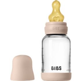 BIBS Glass Baby Bottle Round Latex Slow Flow 120 ml Blush produkt bild