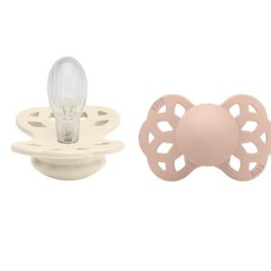 BIBS Infinity 2-pack Silicone Size 2 Symmetrical Ivory/Blush produkt bild