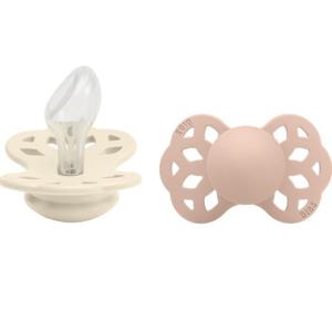 BIBS Infinity 2-pack Silicone Size 2 Anatomical Ivory/Blush produkt bild