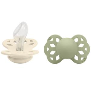 BIBS Pacifier Infinity Anatomical Silicone Ivory/Sage Size 2 2 st produkt bild