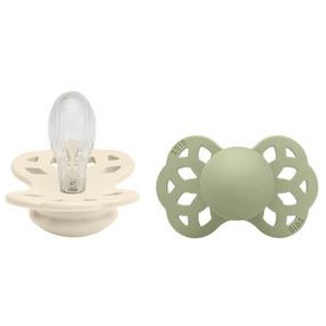 BIBS Infinity Silicone Symetrisk Ivory/Sage 2 pak - Str. 2 produktbillede