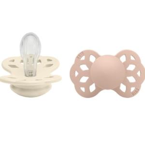 BIBS Pacifier Infinity Symmetrical Silicone Ivory/Blush Size 1 2p produkt bild