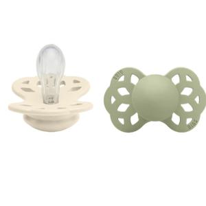 BIBS Infinity 2-pack Silicone Size 1 Symmetrical Ivory/Sage produkt bild