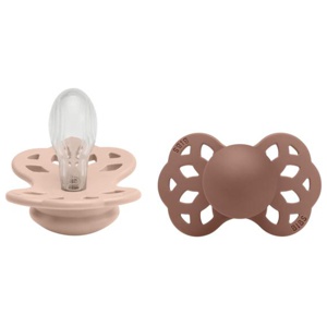 BIBS Infinity Silicone Symmetrical Size 2 Blush/Woodchuck 2 st produkt bild