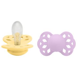 BIBS Infinity Silicone Symmetrical Size 2 Pale Butter/Violet Sky 2-pack produkt bild