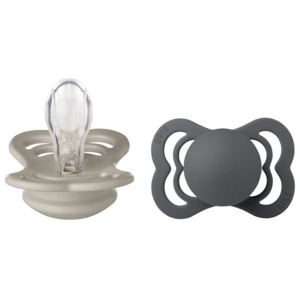 BIBS napp Supreme silikon 2-pack 0-6 mån sand/iron produkt bild