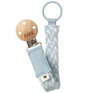 BIBS Pacifier Clip Braided Baby Blue/Ivory produkt bild
