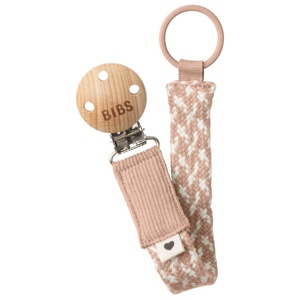 BIBS Pacifier Clip Braided Blush/Ivory produkt bild