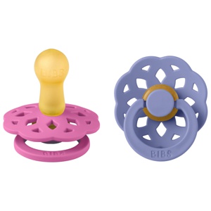 BIBS Pacifier Boheme 2 PACK Latex Size 2 Bubblegum/Peri produktbillede