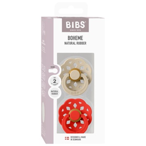 BIBS Pacifier Boheme 2 PACK Latex Size 2 Vanilla/Candy Apple produktbillede